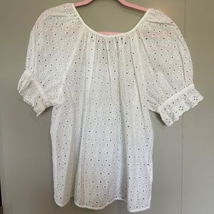 Universal Thread White Eyelet Blouse Women’s Size Medium Target